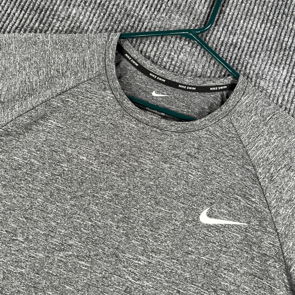 Nike Swim Dri Fit Shirt Mens XXL Gray Short‎ Sleeve Performance Training Tee